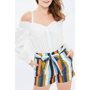 Listicle Multi Stripe Corduroy Shorts